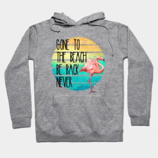 Gone To The Beach Flamingo Retro Sunset Hoodie